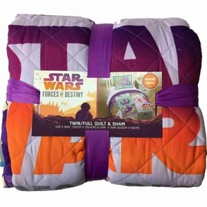 NIP Star Wars Forces of Destiny Twin/Full Quilt and Sham
